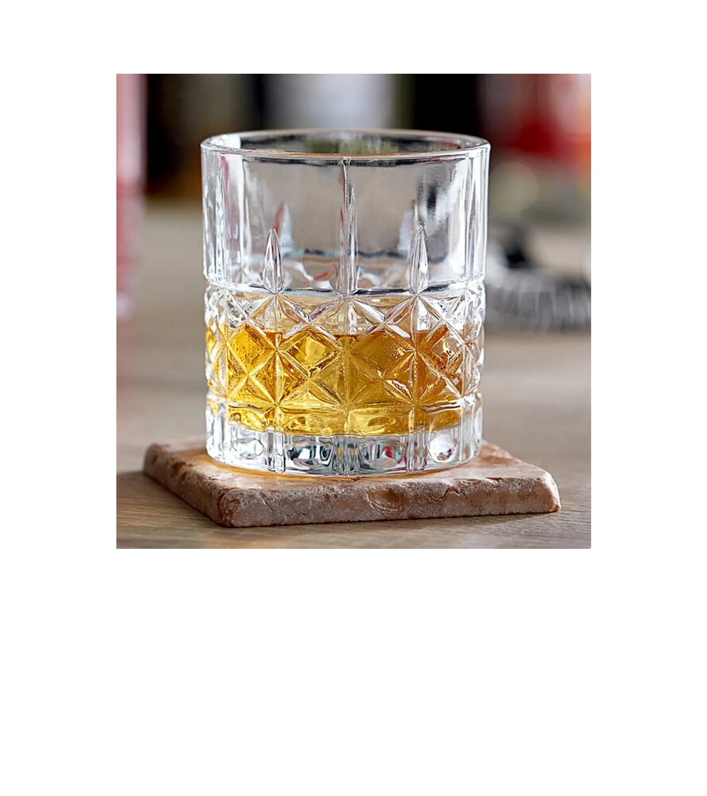 11 oz. Cut Glass Design Rocks Glass with Engraving on Bottom - Image 3