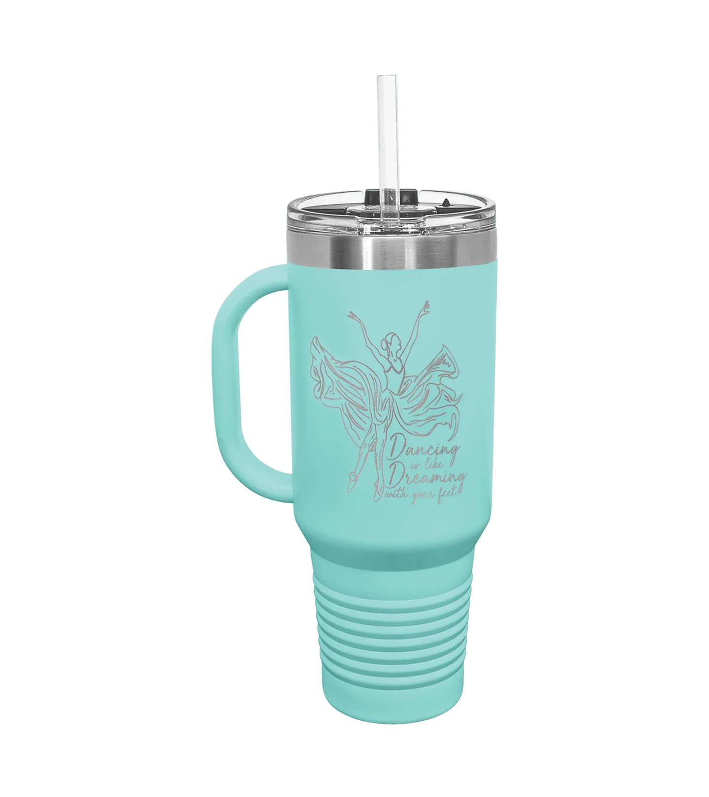 Insulated Personalized Travel Mug with Handle - 40 oz - Image 4