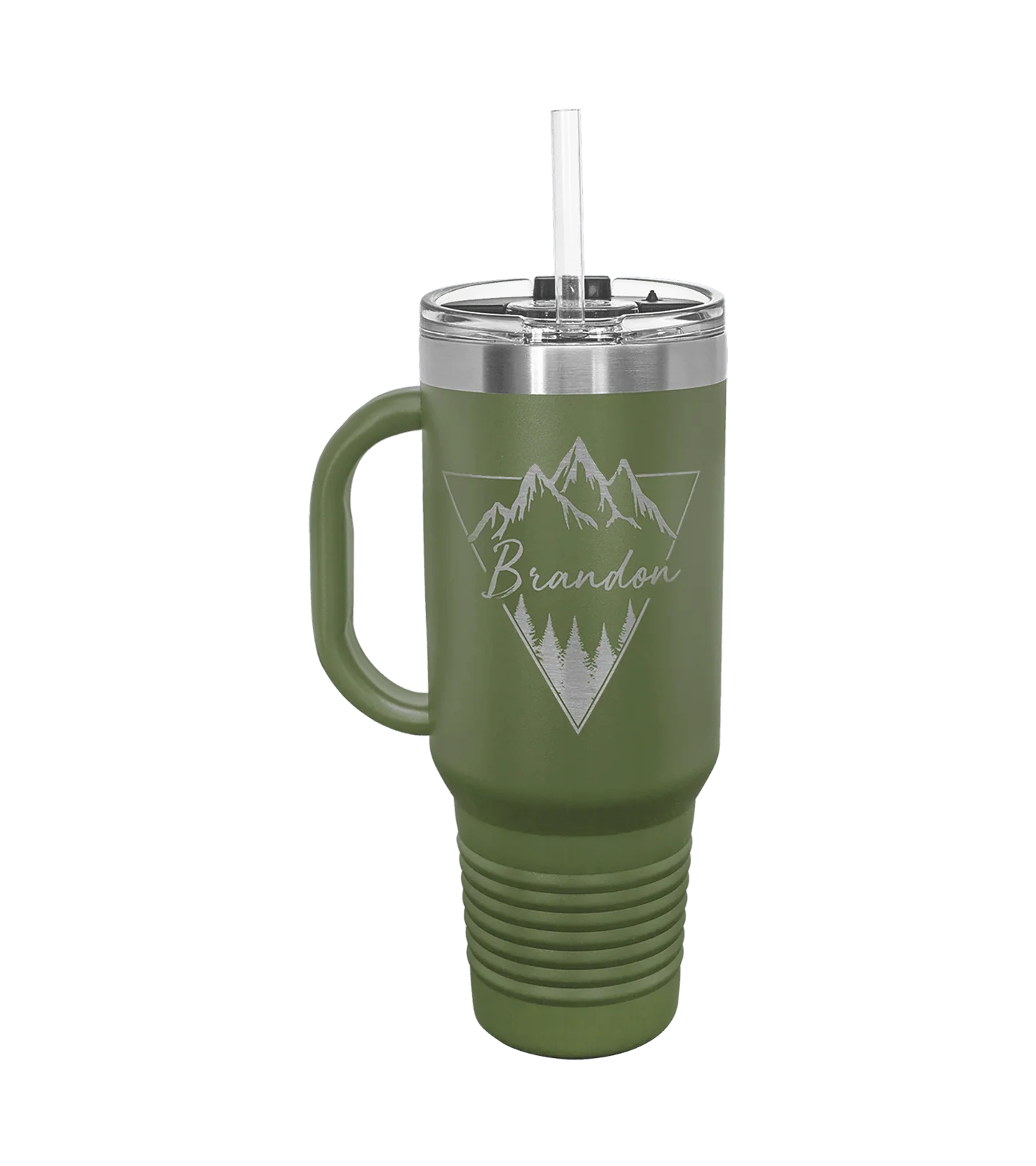 Insulated Personalized Travel Mug with Handle - 40 oz - Image 8