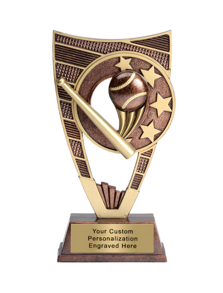 Jumbo 9 inch Motion Shield Baseball Trophy