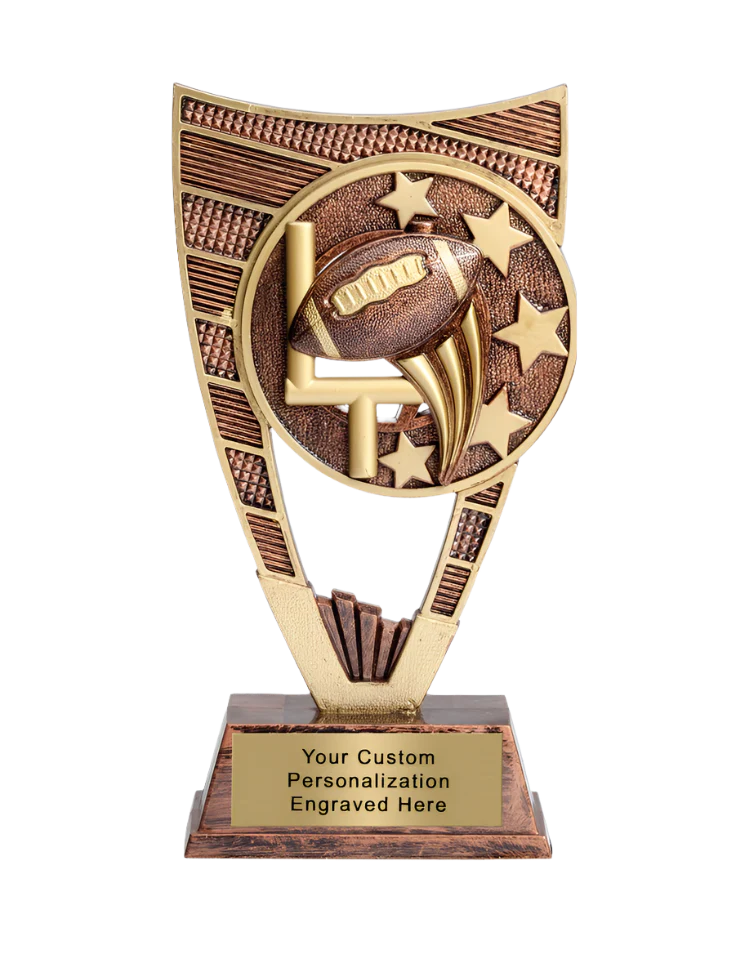 Jumbo 9 inch Motion Shield Football Trophy
