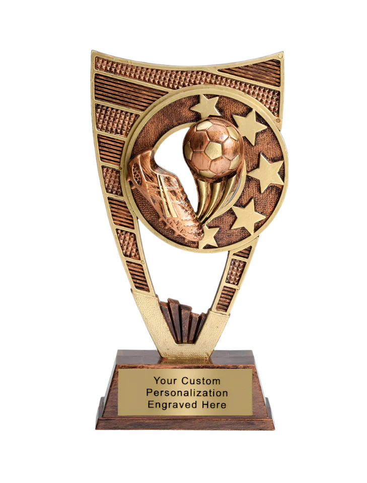 Jumbo 9 inch Motion Shield Soccer Trophy