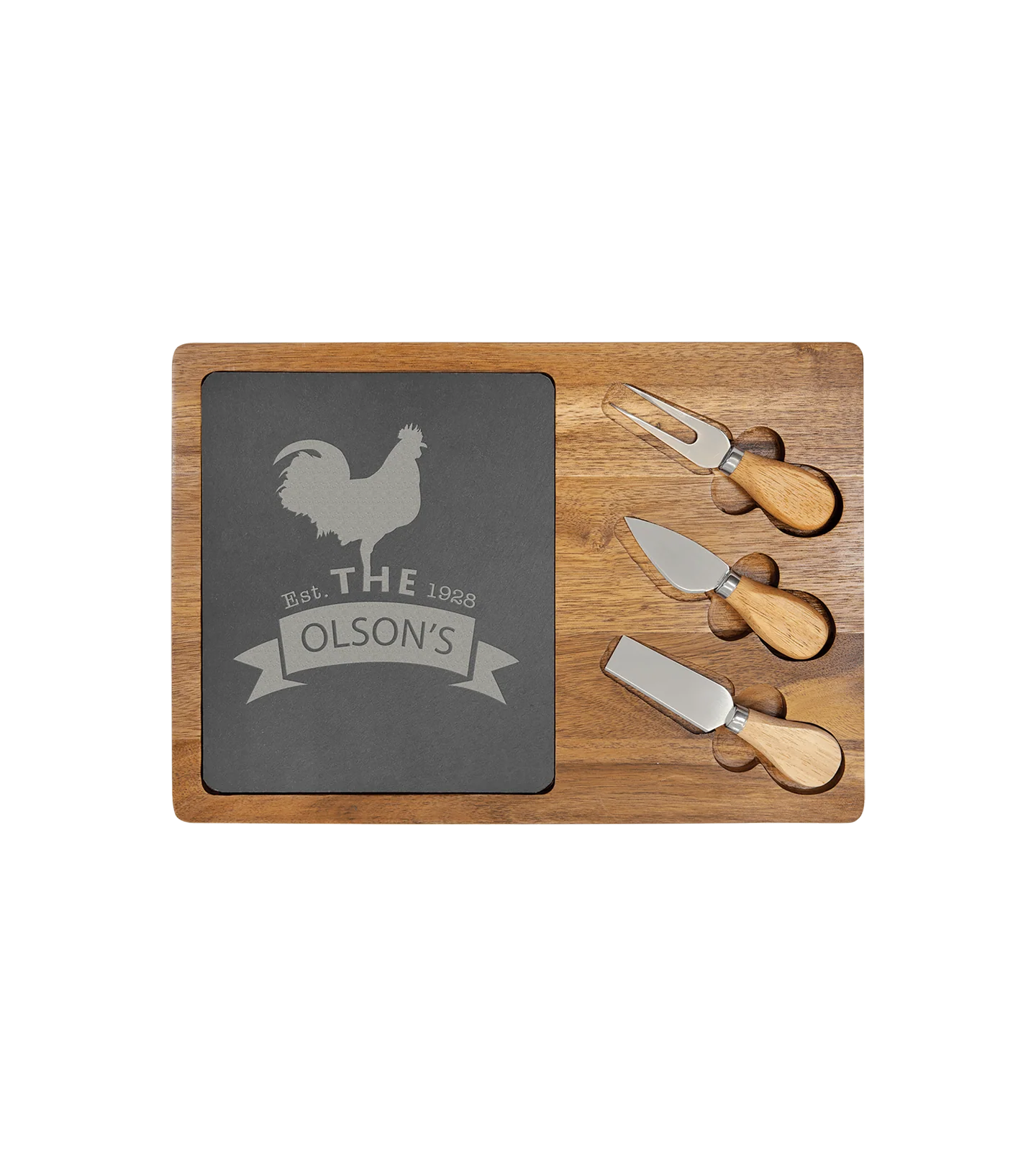 Personalized Cheese Board with Tools