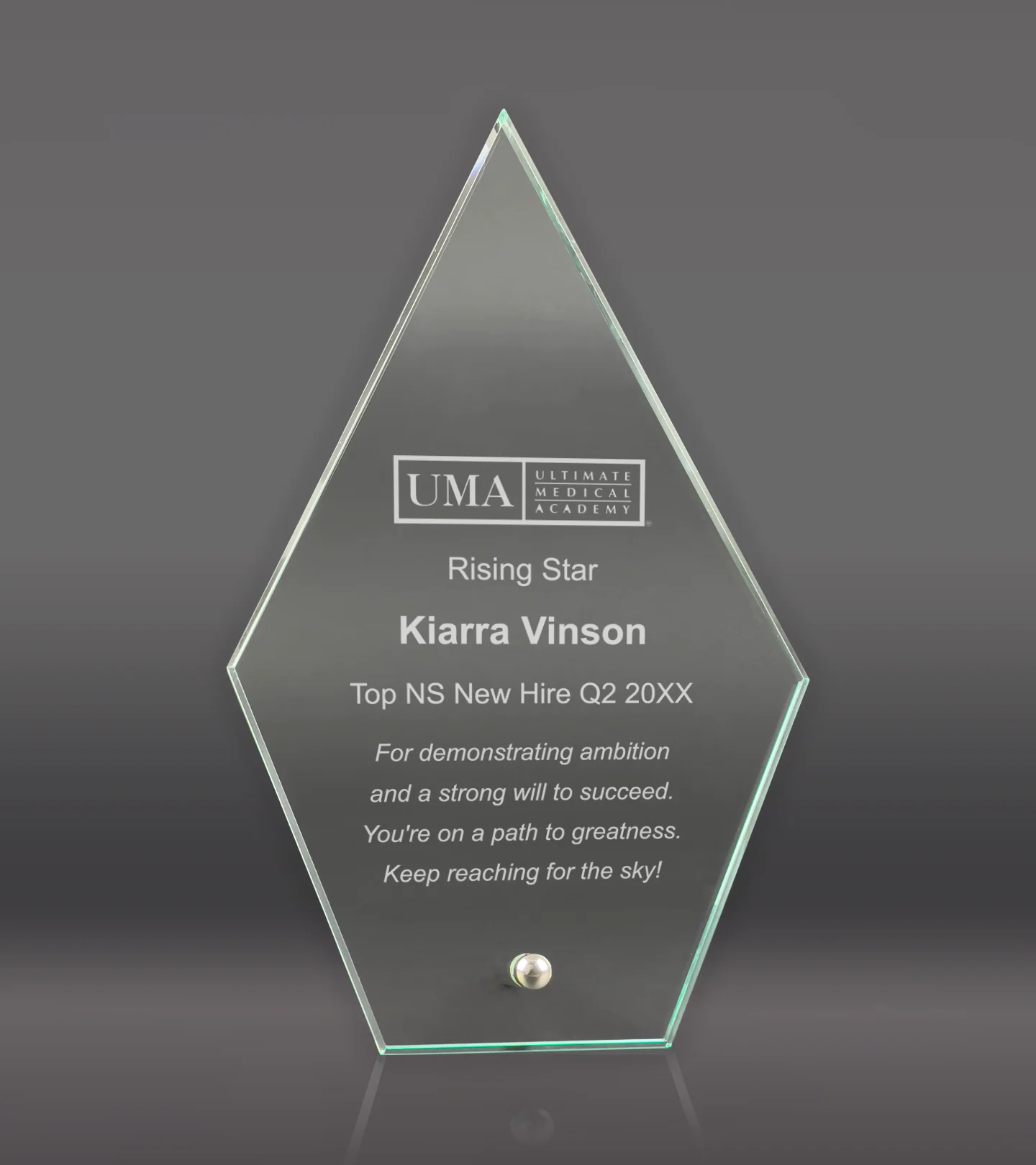 Laser Engraved Arrowhead Glass Plaque