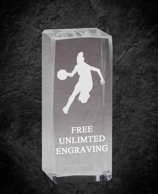 Basketball Optical Crystal Award - Image 2