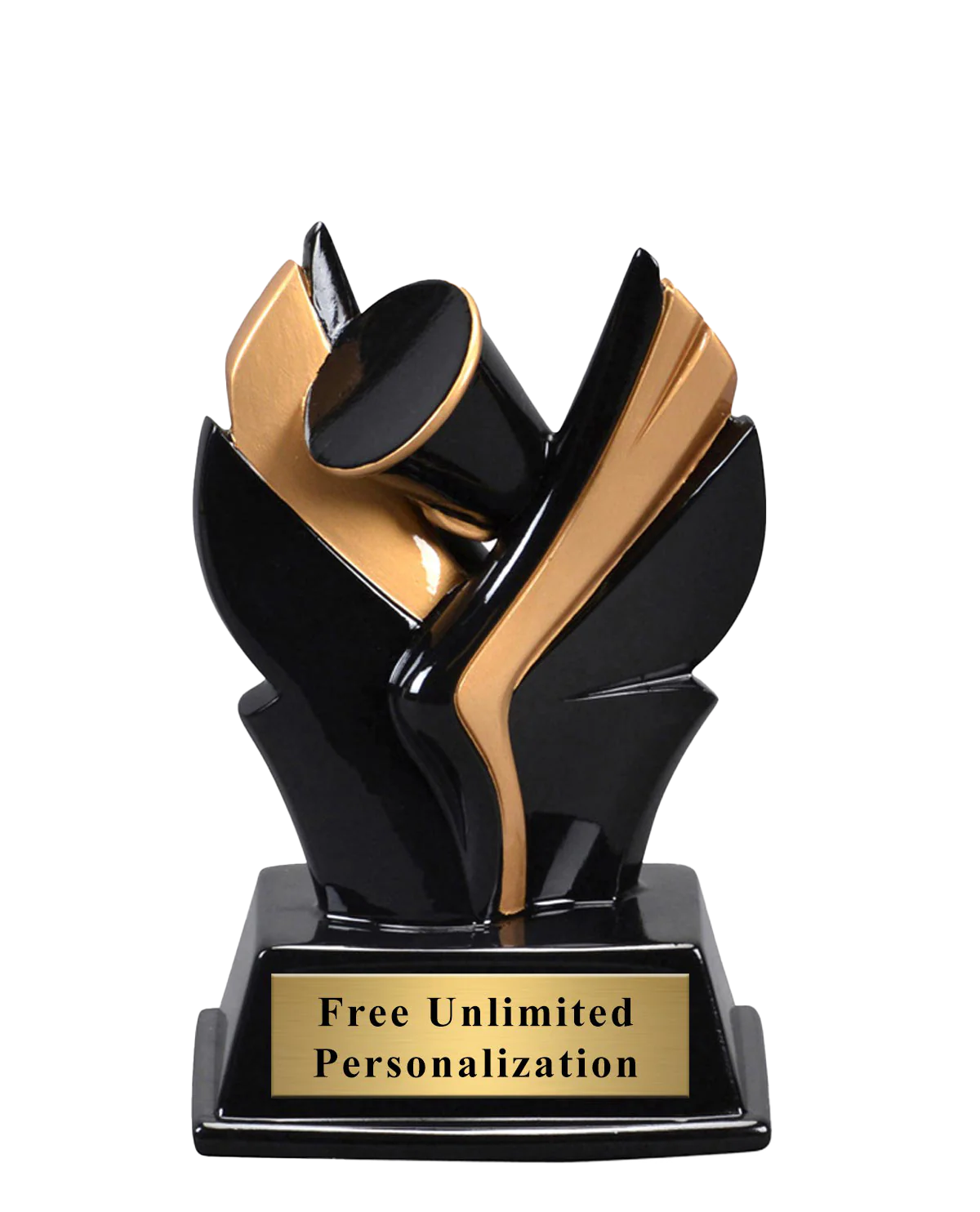Black and Gold Wing Cheer Trophy