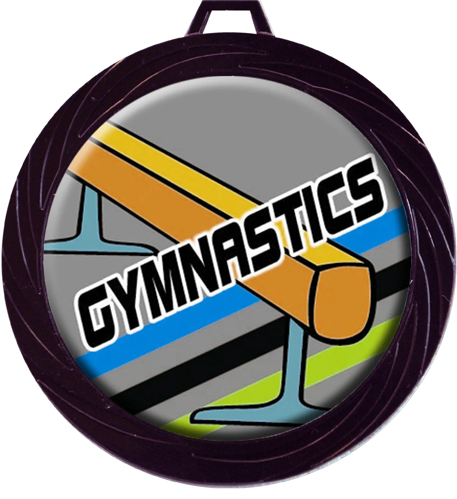 Black Lazer Gymnastics Medal
