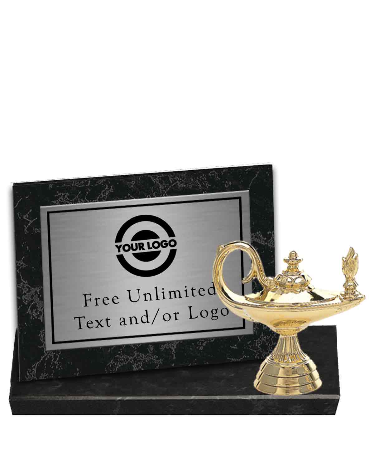 Black Marble Billboard Plaque with Academic Topper - Image 2