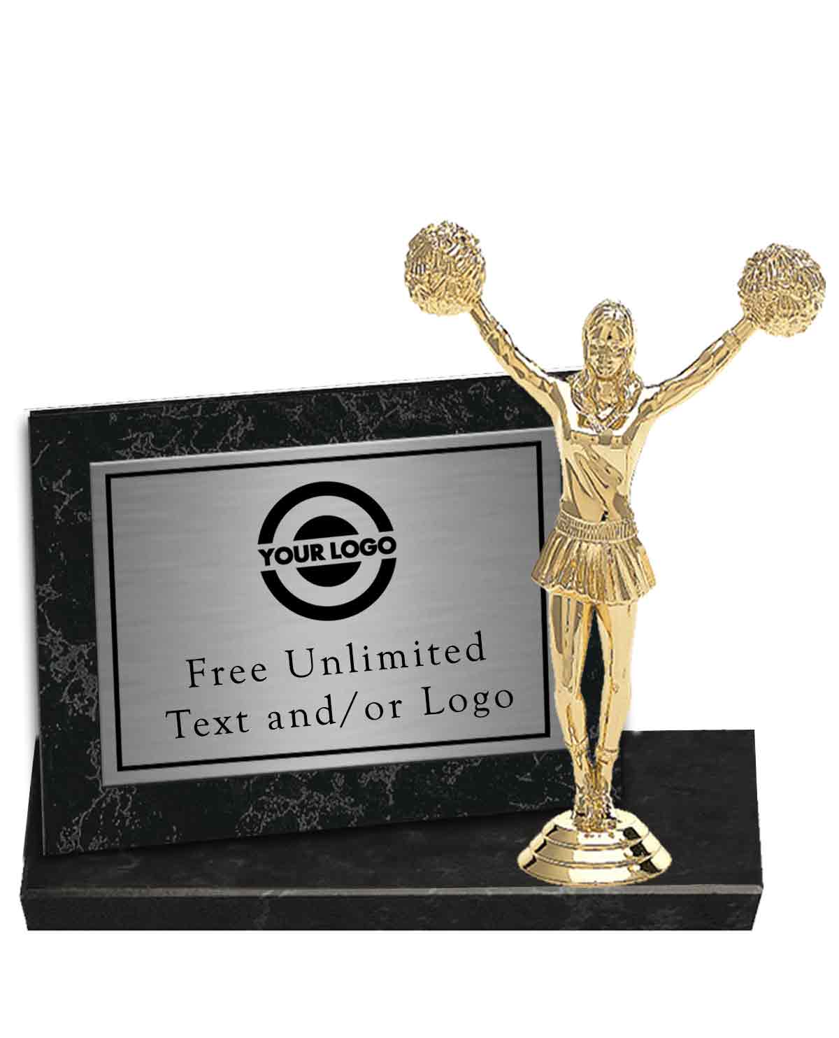 Black Marble Billboard Plaque with Cheer Topper - Image 2