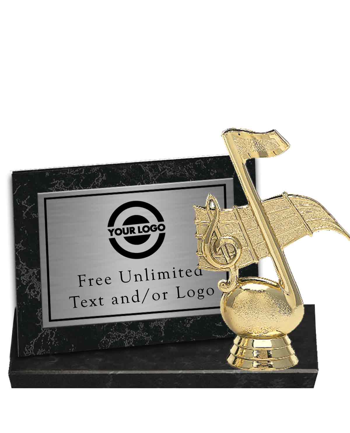 Black Marble Billboard Plaque with Music Topper - Image 2