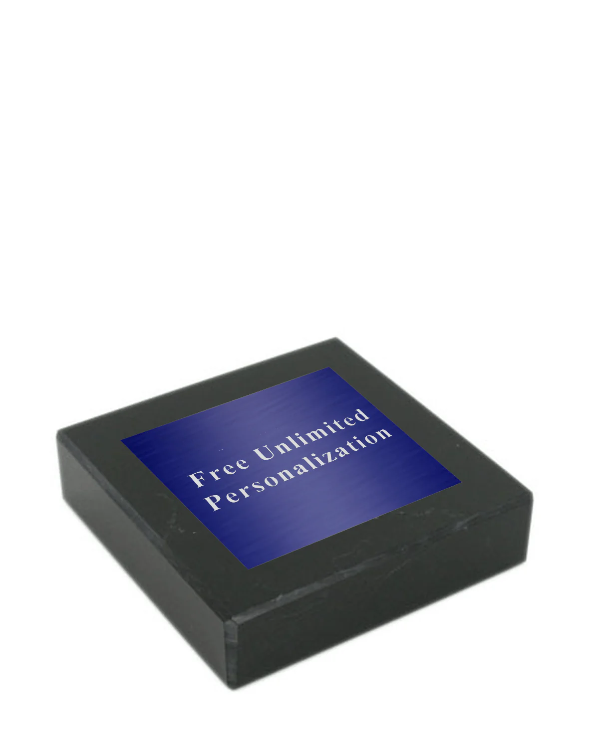 Laser Engraved Black Marble Paperweight - Image 2