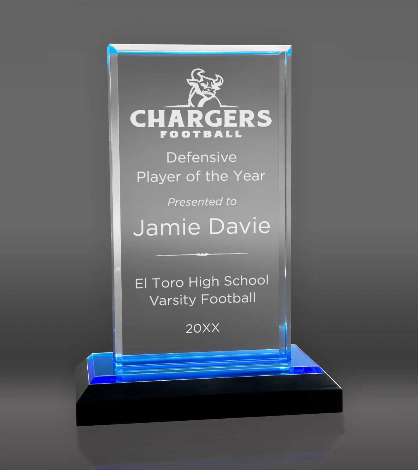 Blue Beveled Impress Acrylic Award