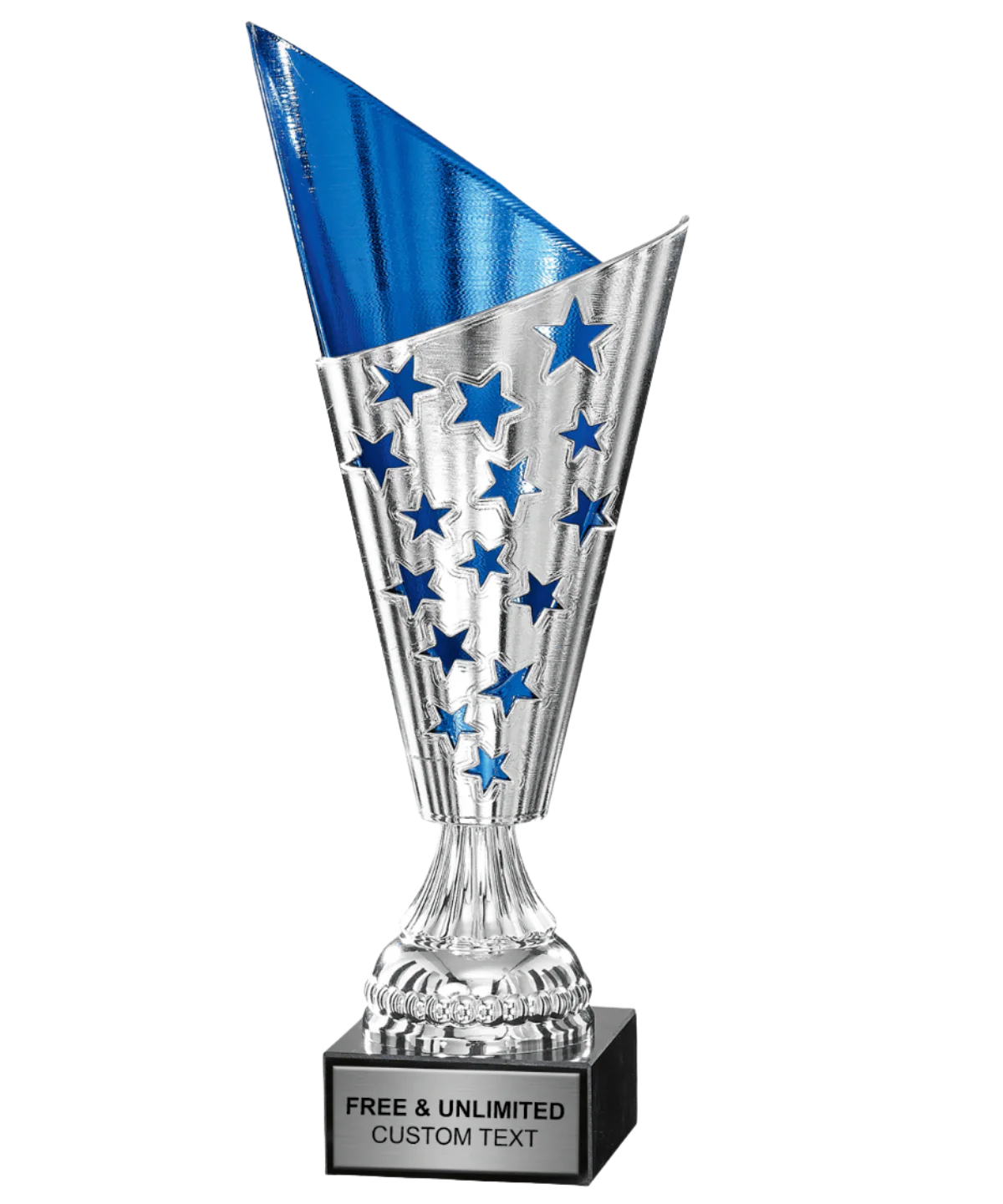 Blue Star Trophy Cup on Marble Base