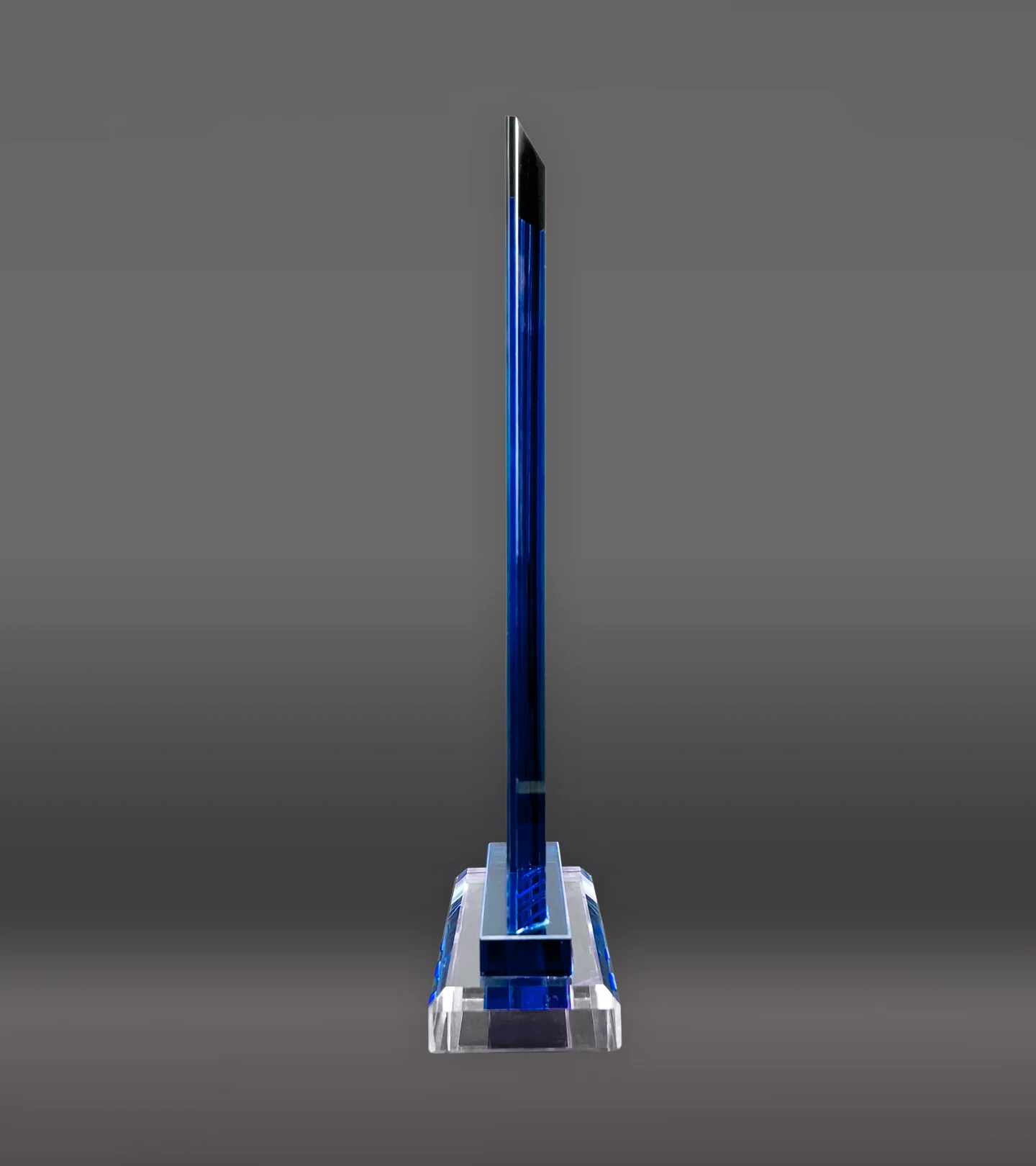 Blue Trim Rectangle Crystal Award - Image 3