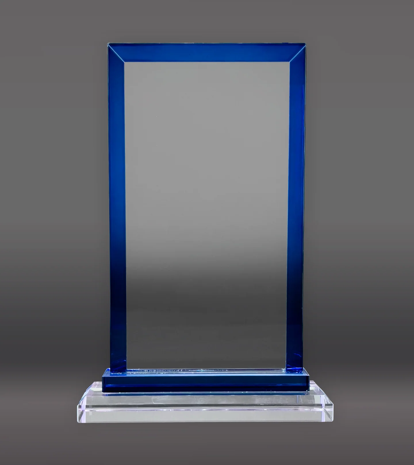 Blue Trim Rectangle Crystal Award - Image 4