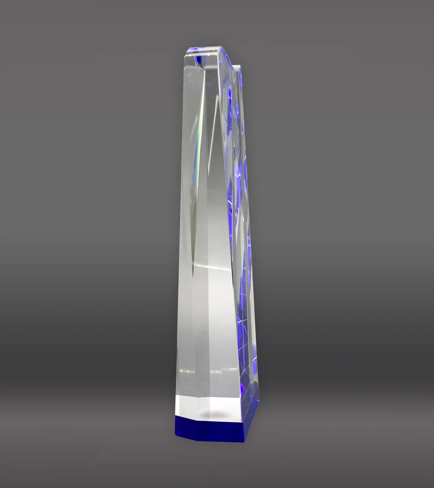 Blue Wedge with Wave Crystal Award - Image 3