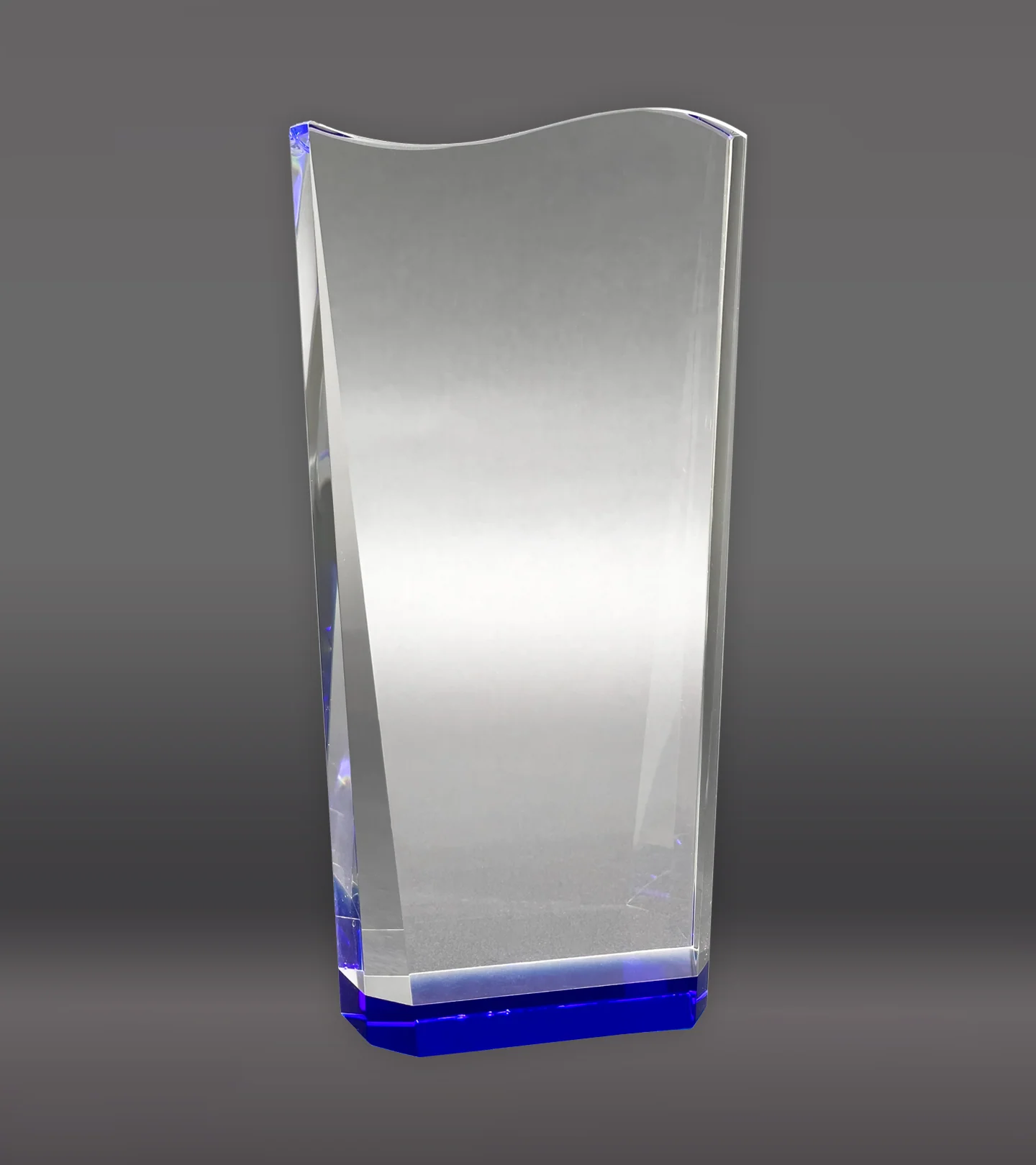 Blue Wedge with Wave Crystal Award - Image 4