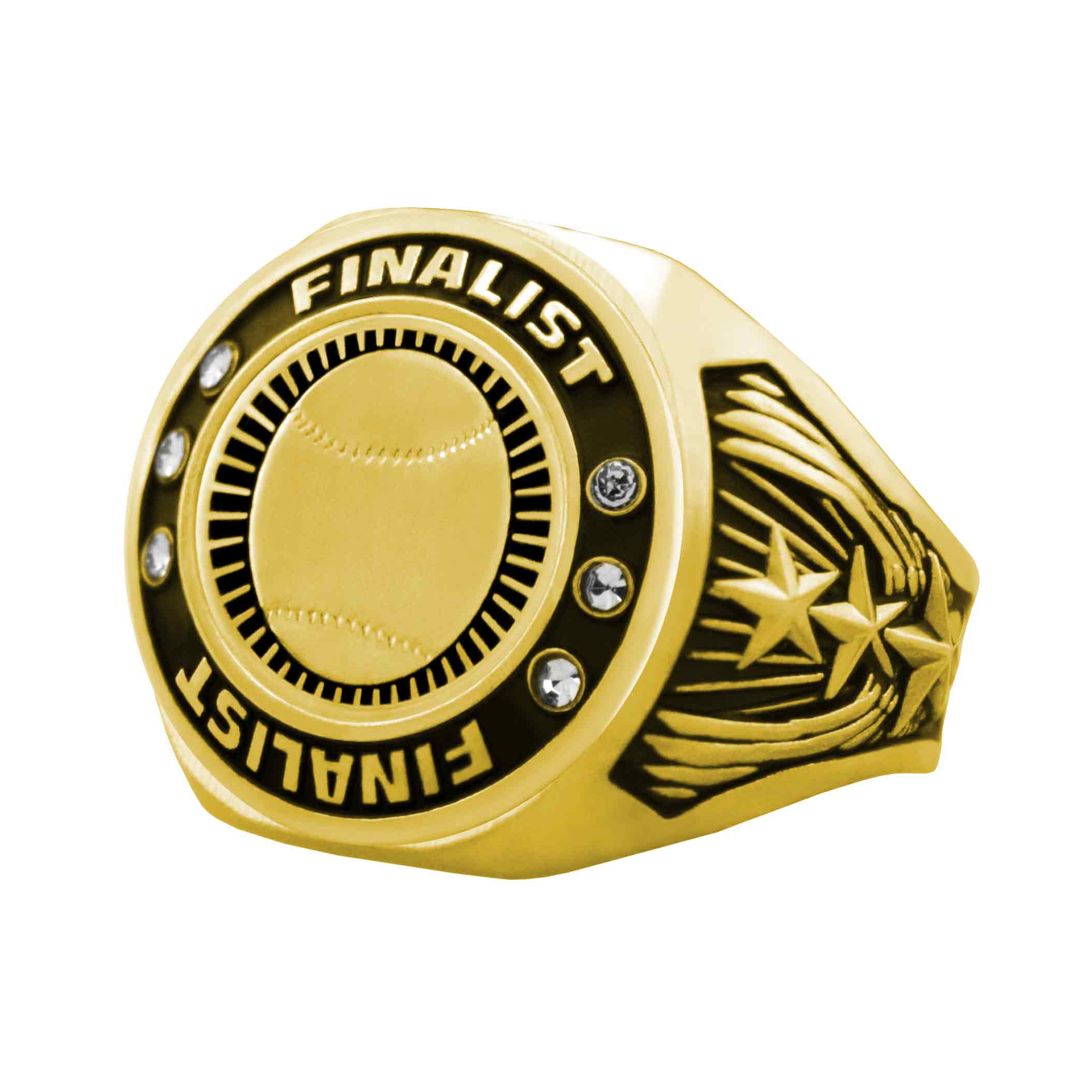 Bright Gold Baseball Championship Ring - Image 2