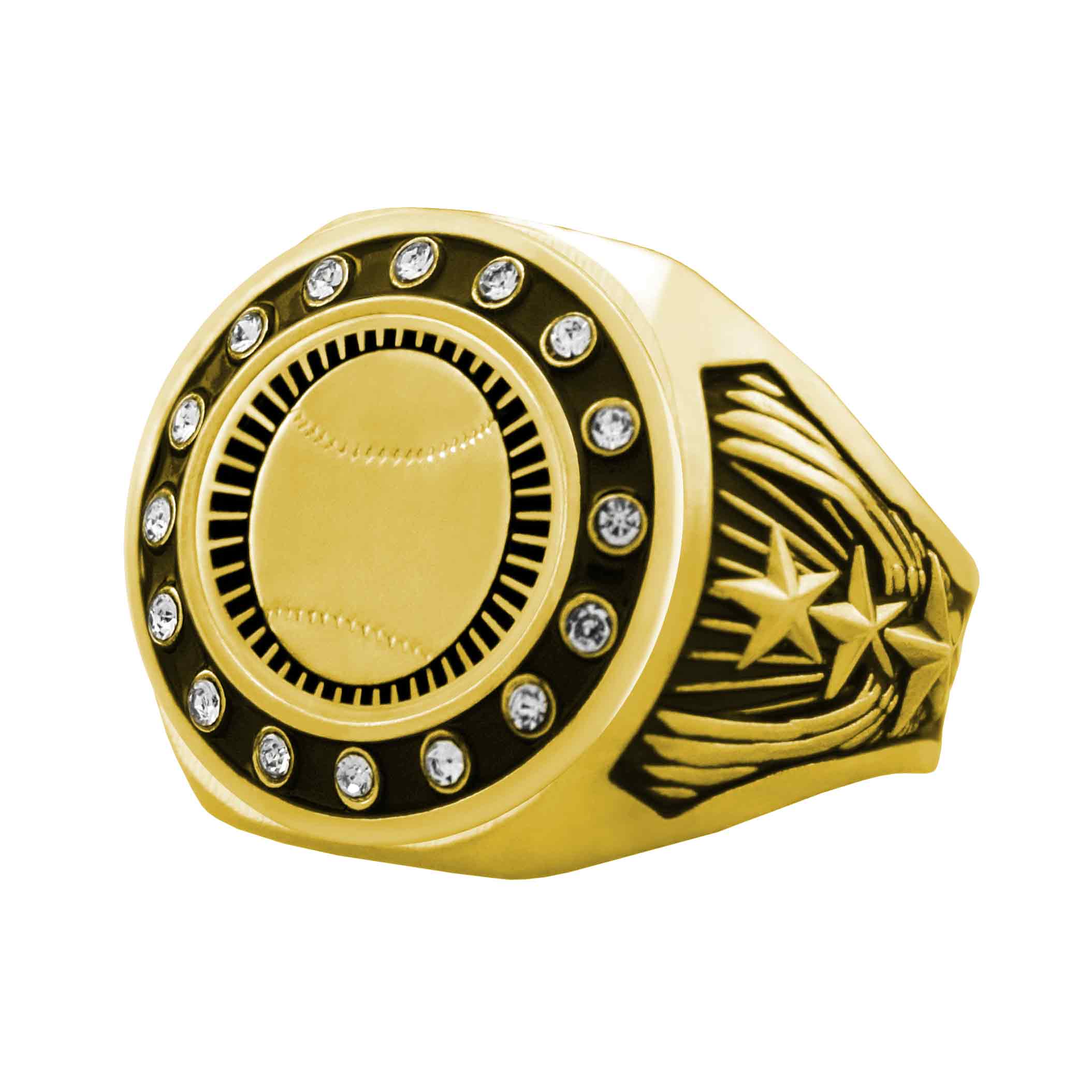 Bright Gold Baseball Championship Ring - Image 3