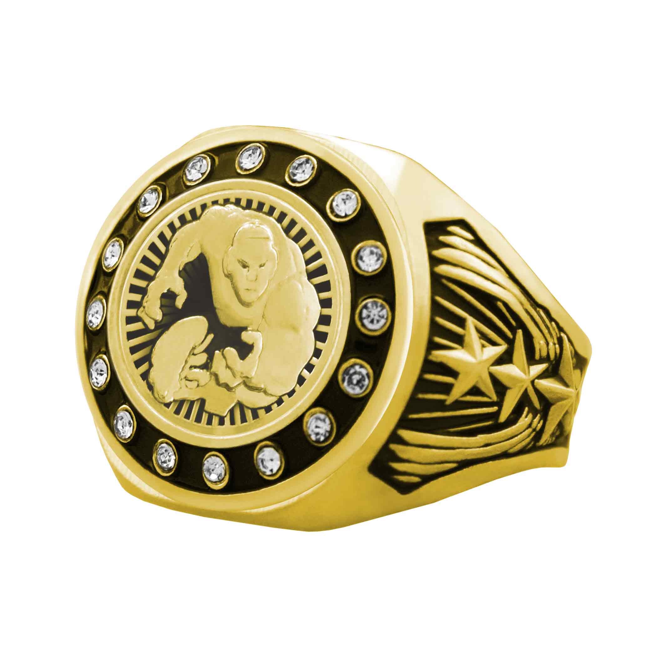 Bright Gold Wrestling Championship Ring - Image 3