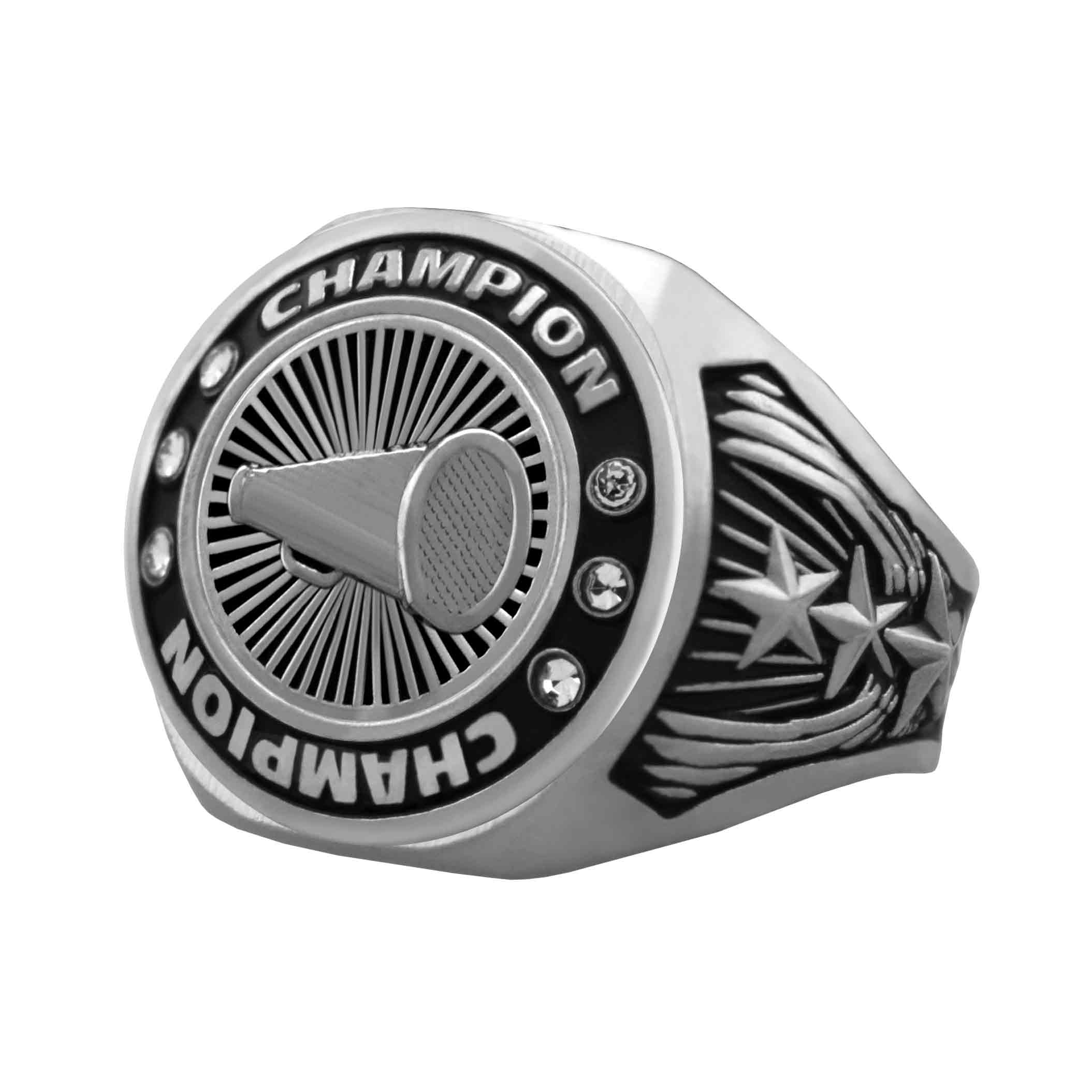 Bright Silver Cheer Championship Ring