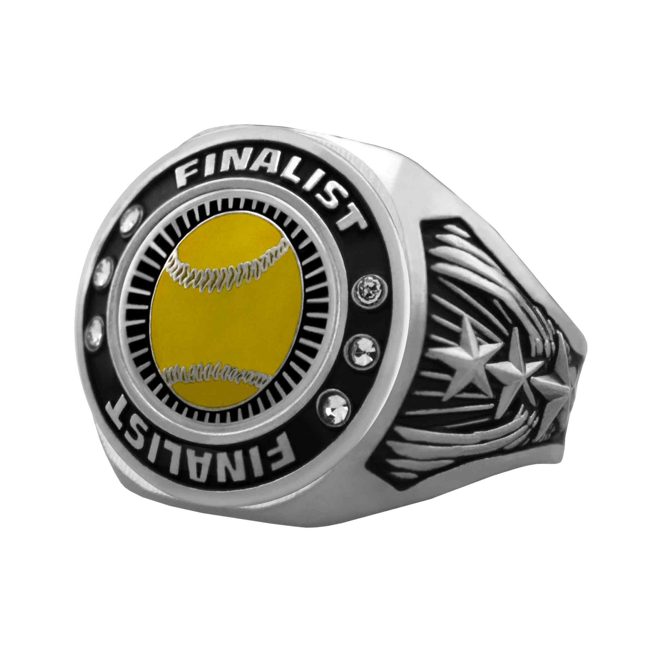 Bright Silver Softball Championship Ring - Image 2