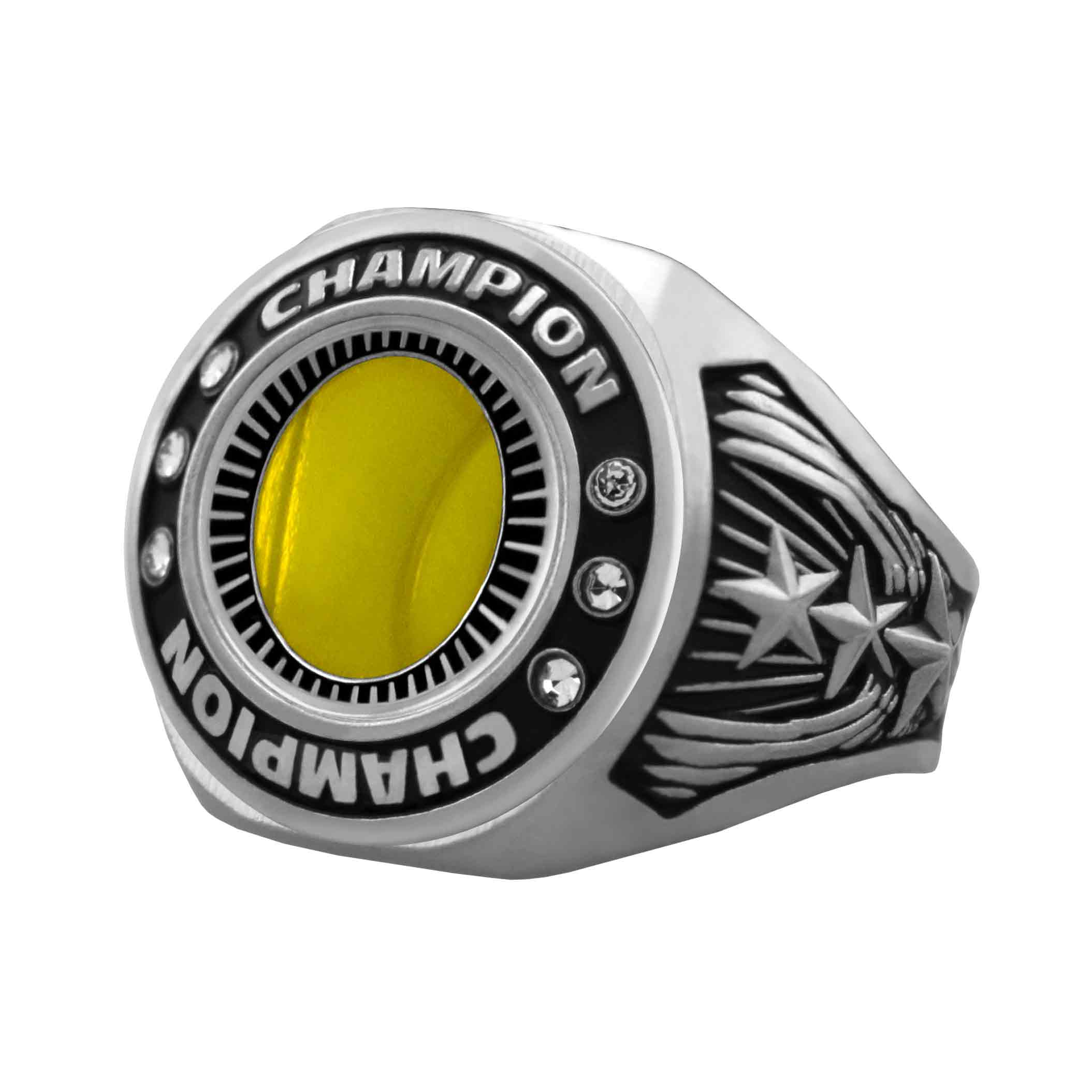 Bright Silver Tennis Championship Ring