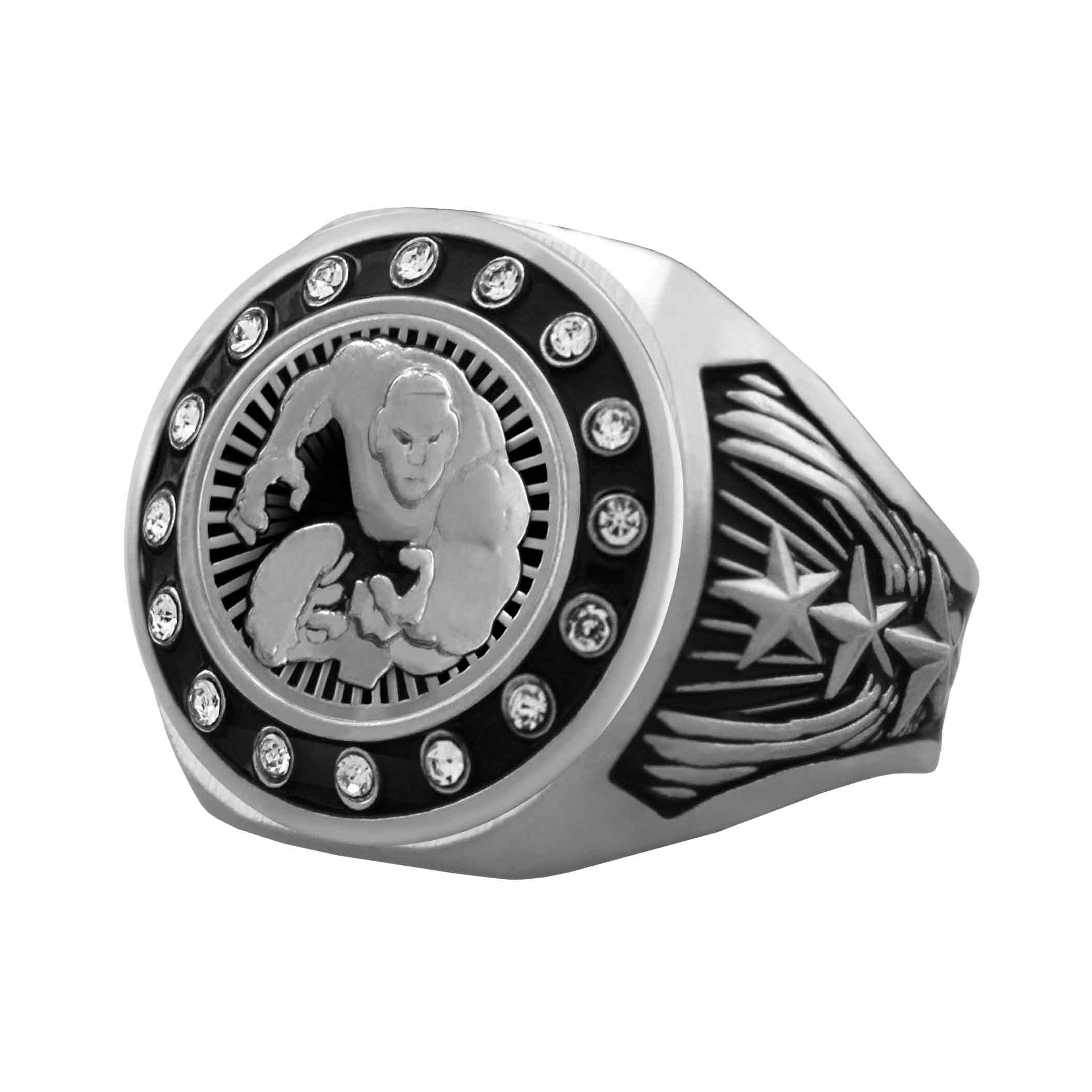 Bright Silver Wrestling Championship Ring - Image 3