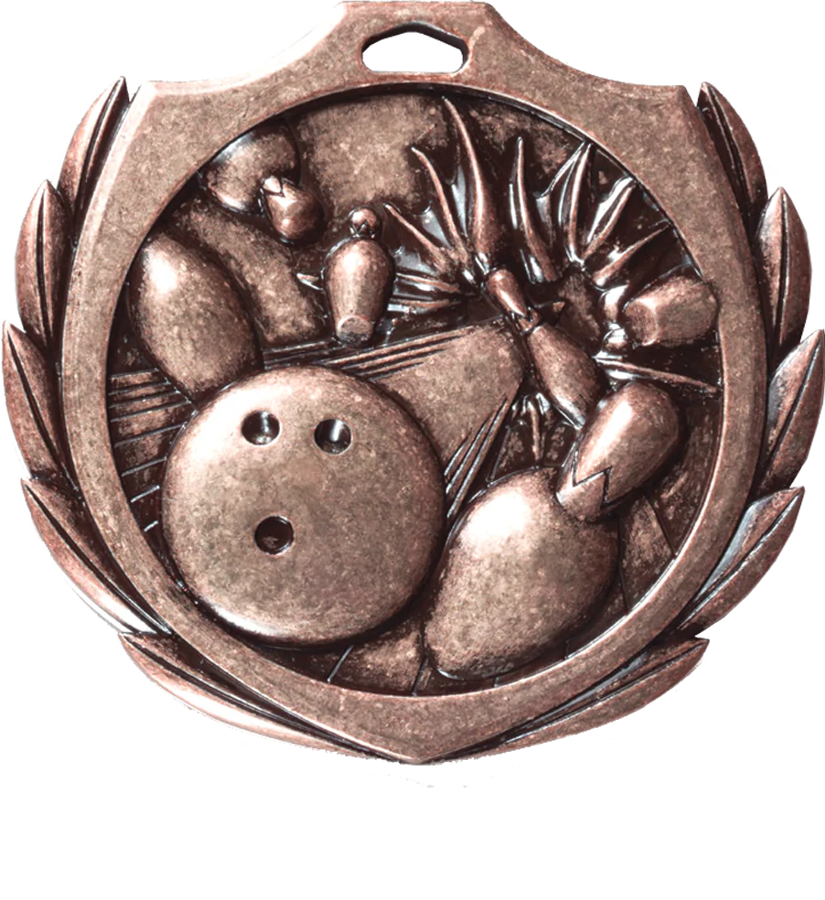 Burst Wreath Bowling Medal - Image 3