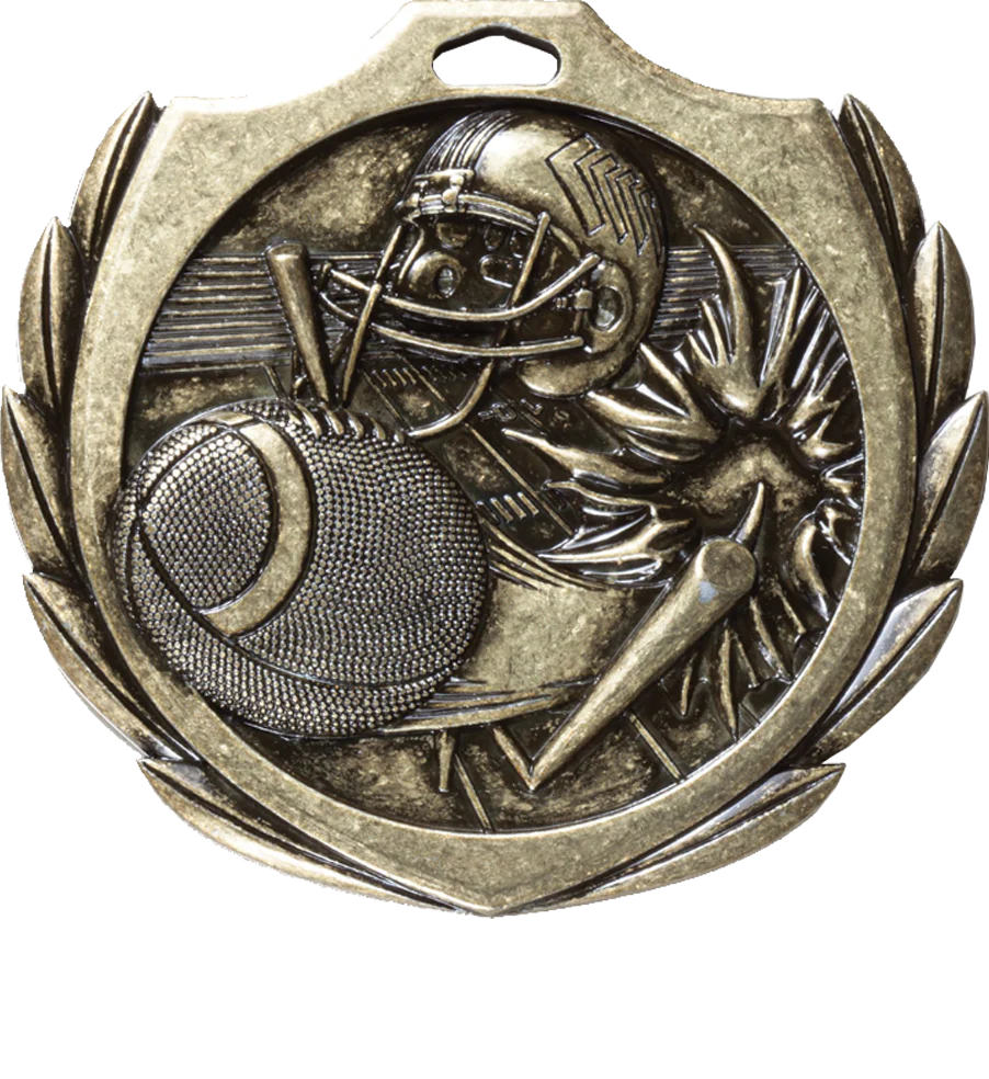 Burst Wreath Football Medal