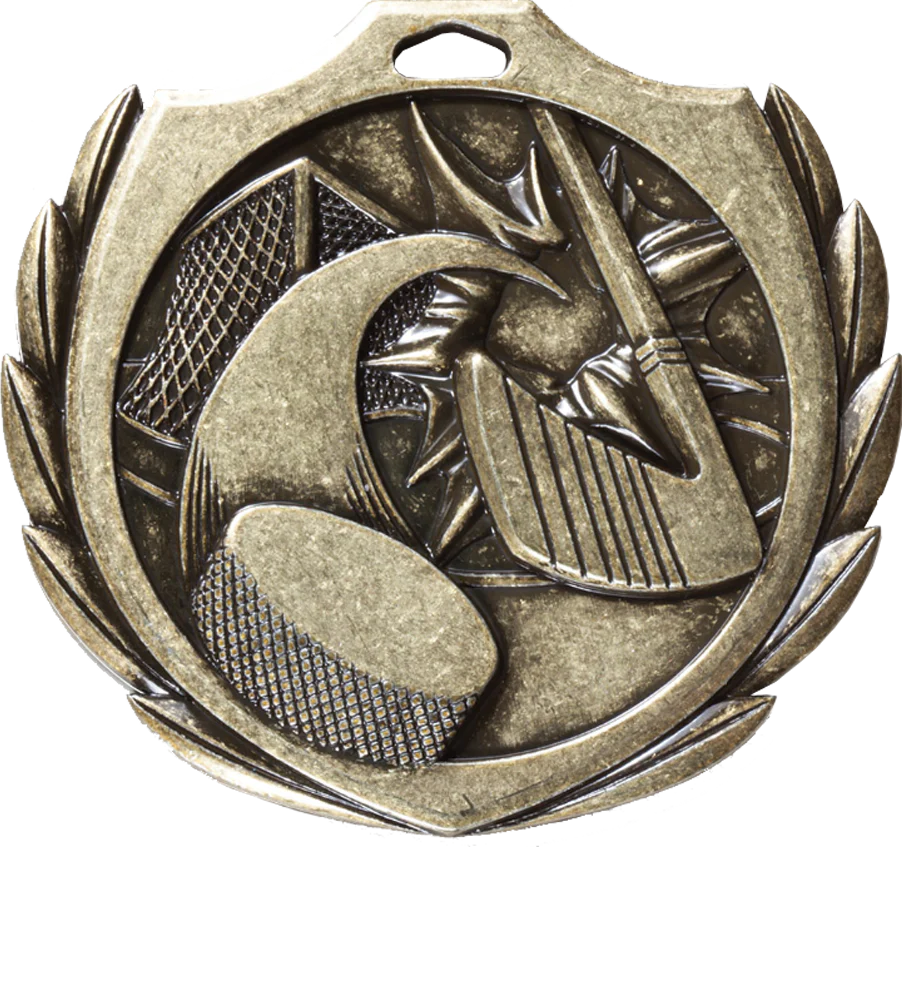 Burst Wreath Hockey Medal
