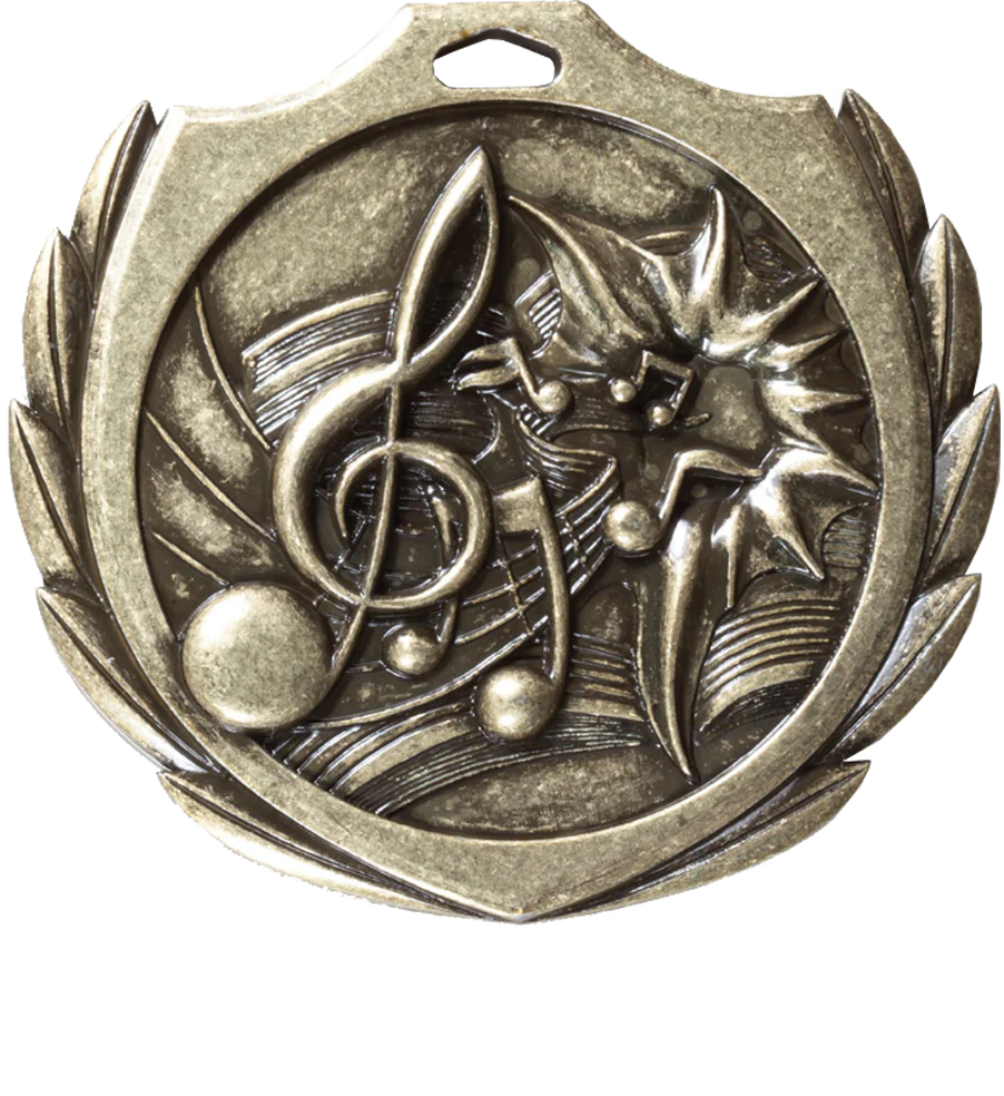 Burst Wreath Music Medal