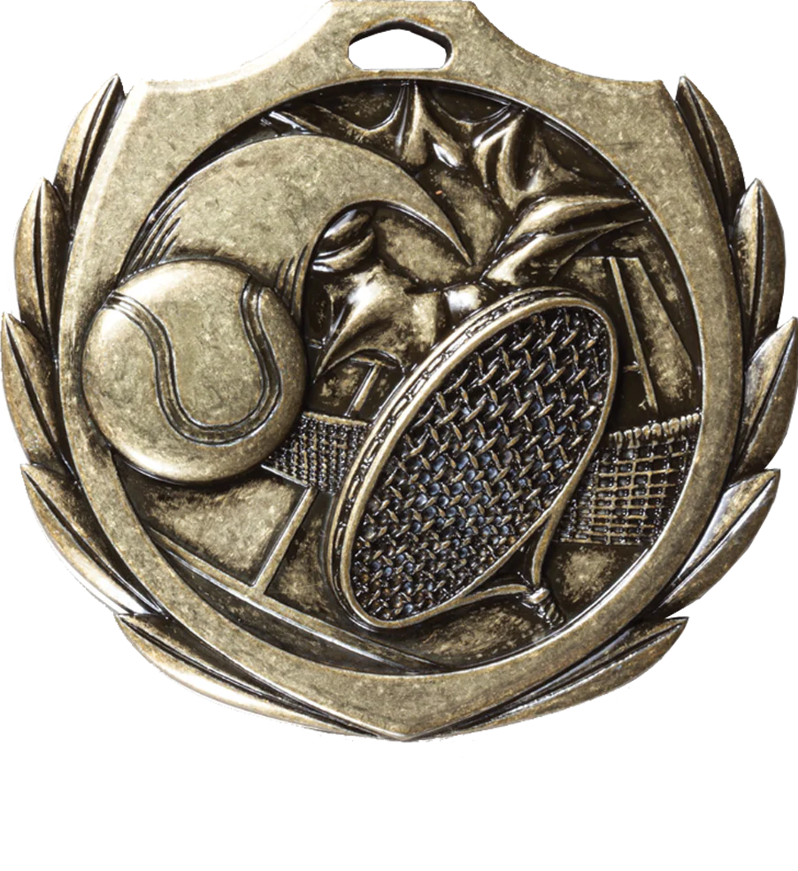 Burst Wreath Tennis Medal