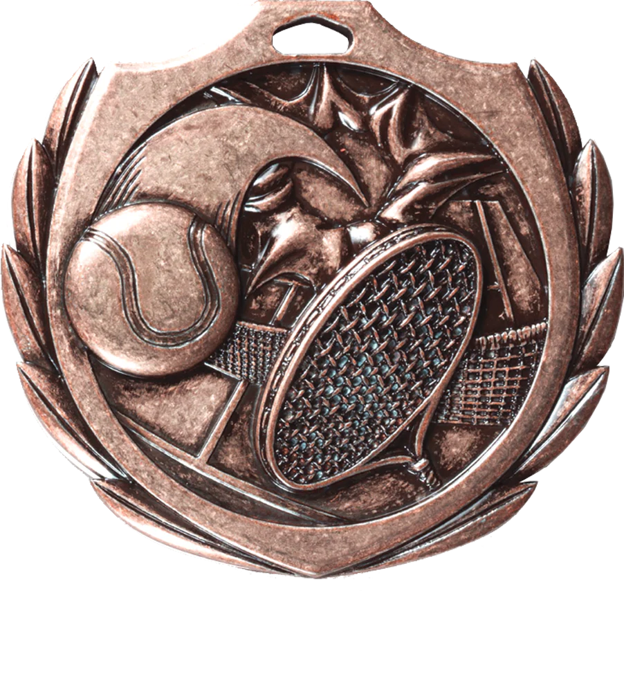 Burst Wreath Tennis Medal - Image 3