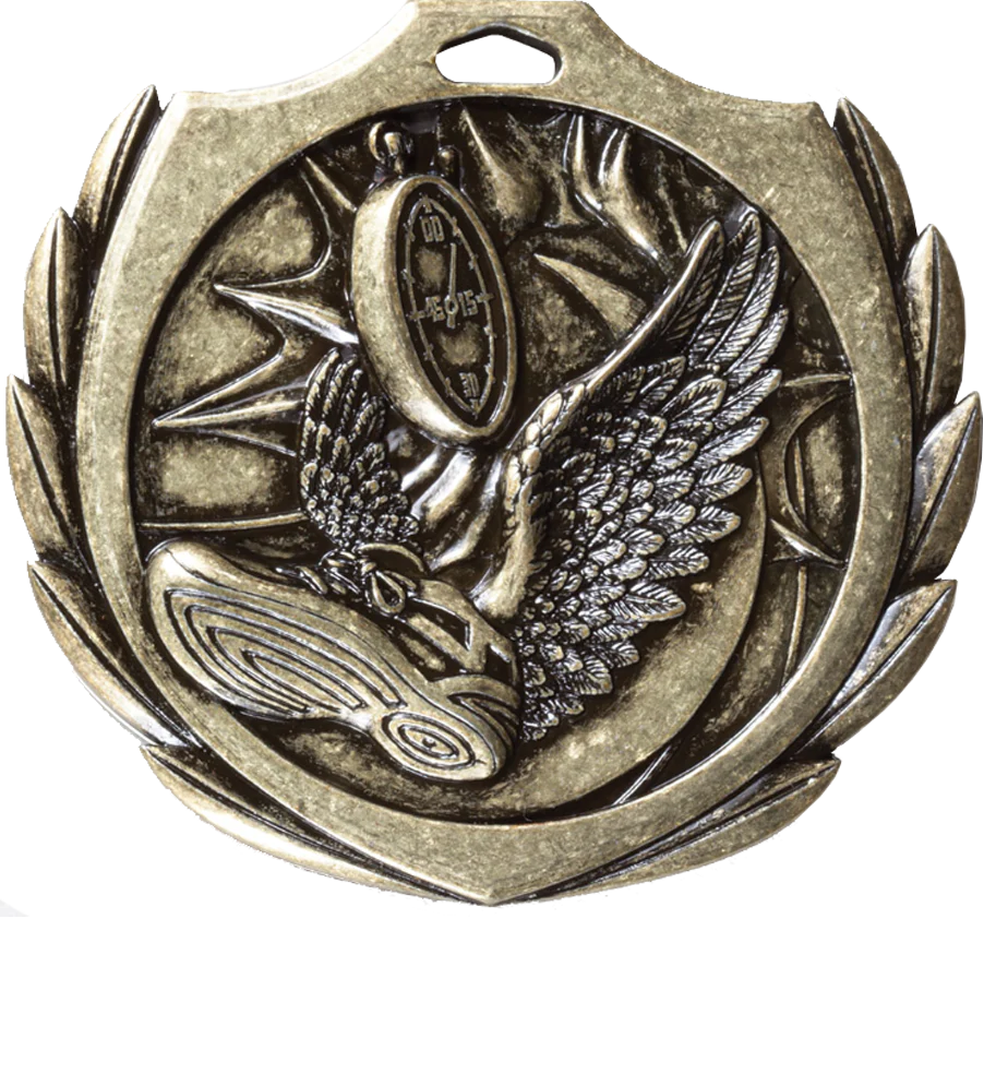 Burst Wreath Track Medal