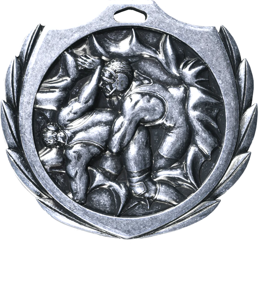 Burst Wreath Wrestling Medal - Image 2