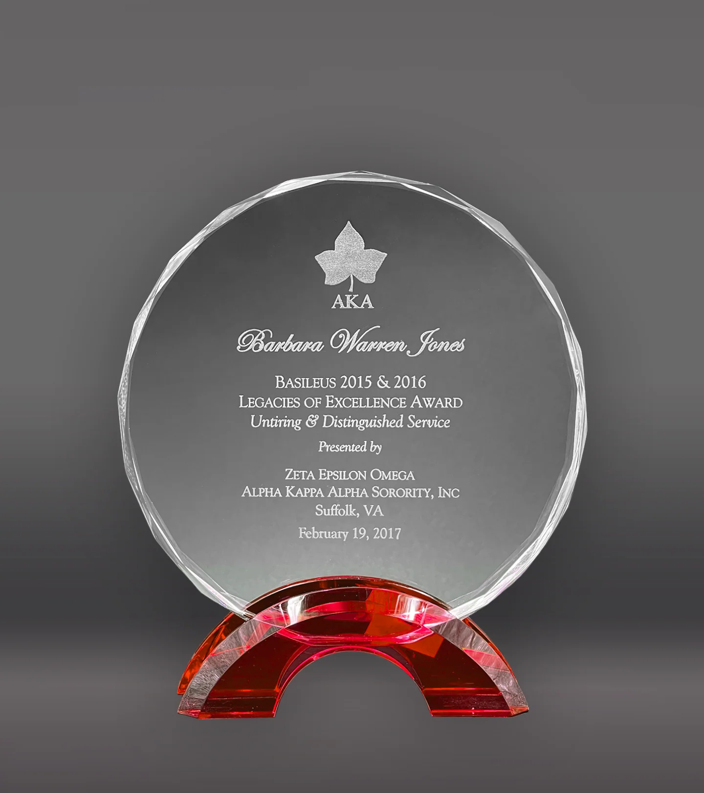 Circle Glass With Red Base - Image 2