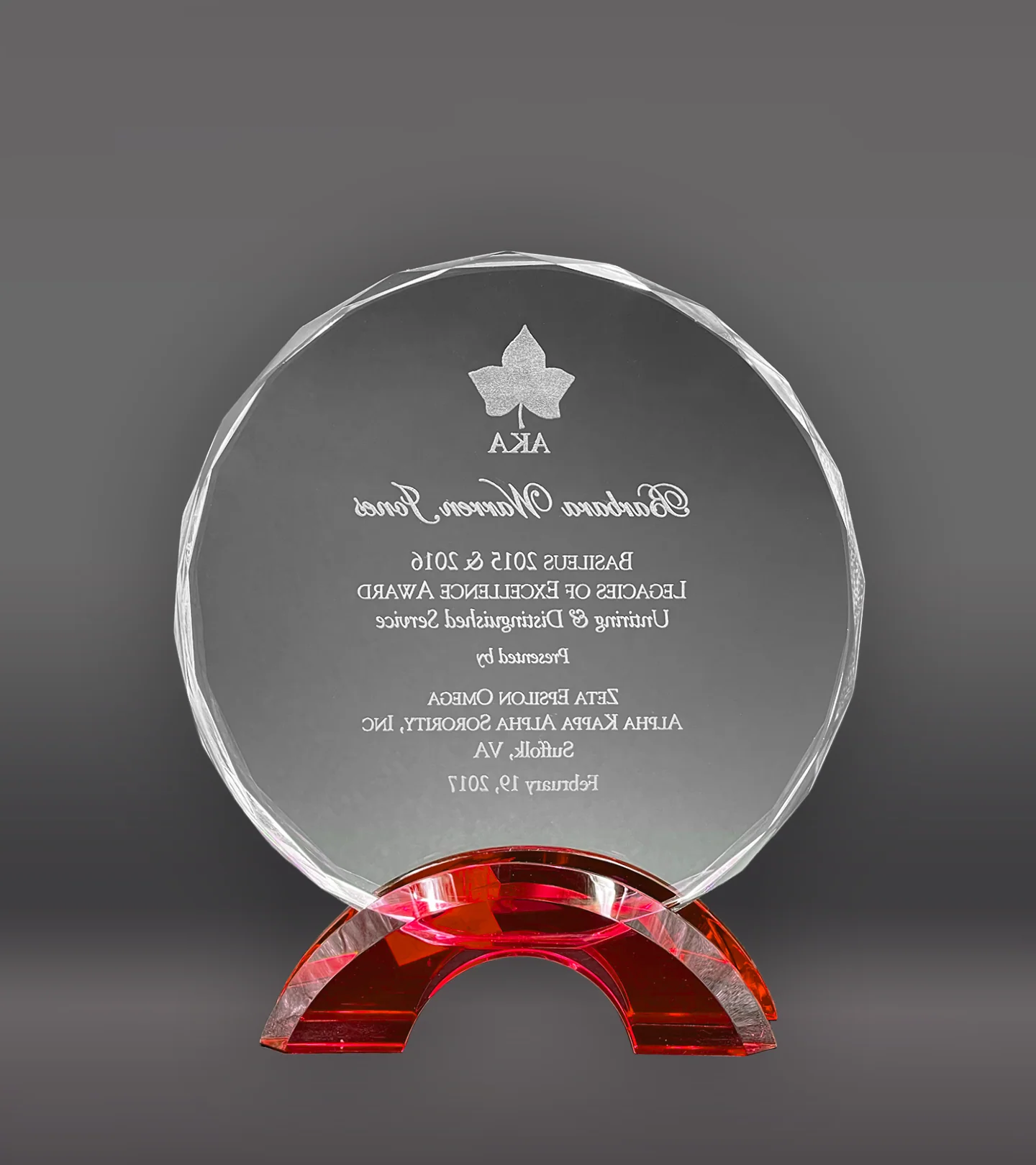 Circle Glass With Red Base - Image 3