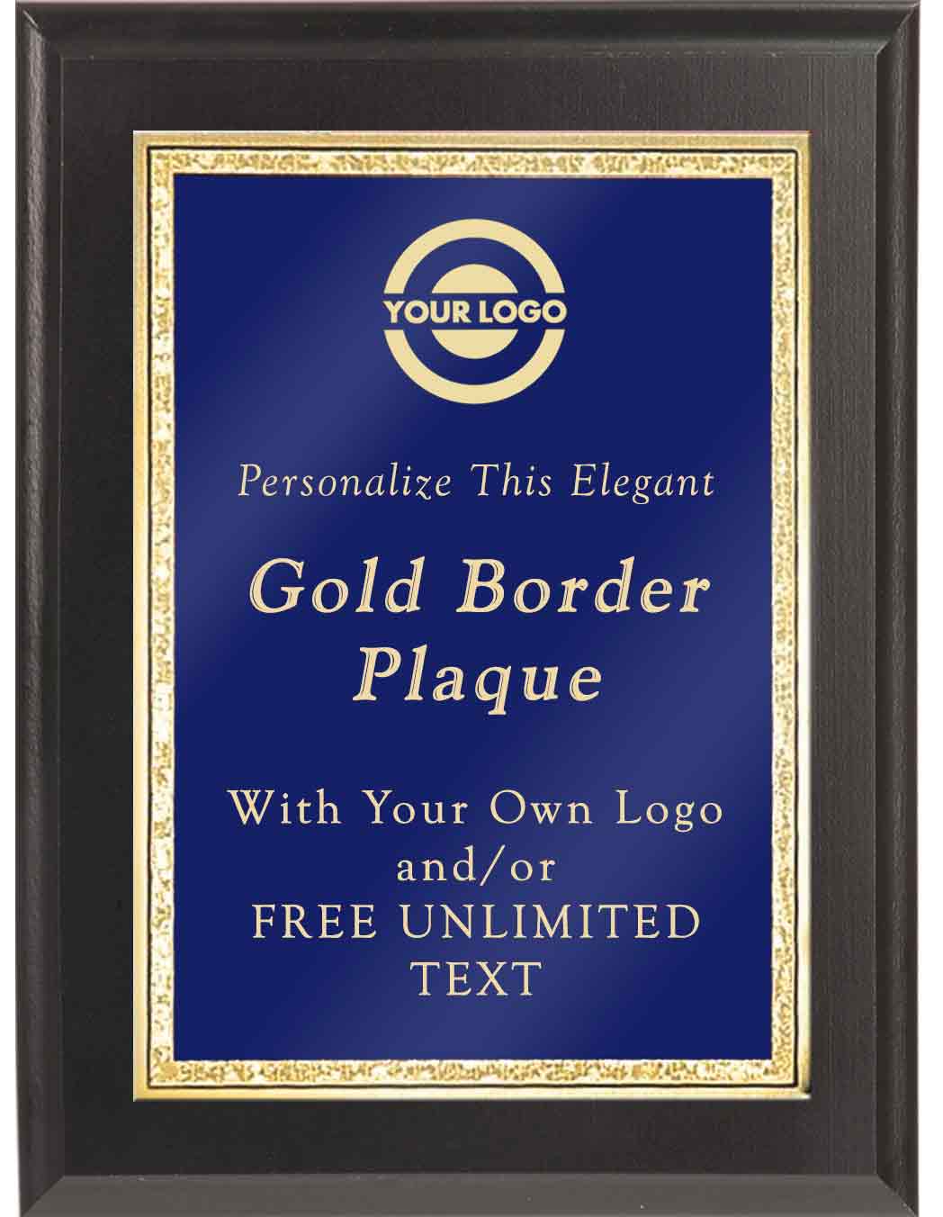 Classic Double Gold Border Plaques - Blue - Image 4