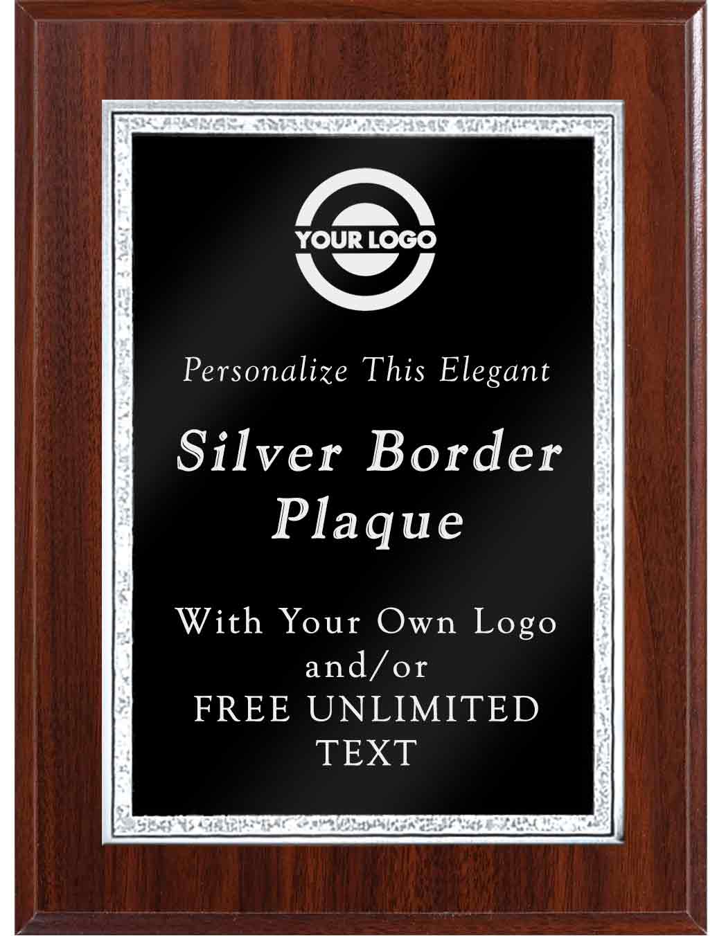 Laser Engraved Classic Double Silver Border Plaque - Image 3