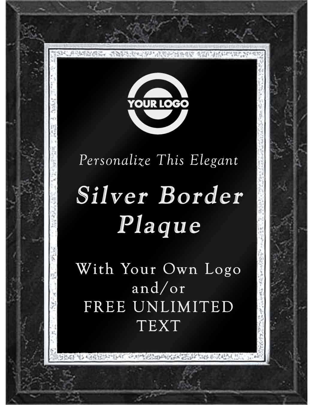 Laser Engraved Classic Double Silver Border Plaque - Image 5