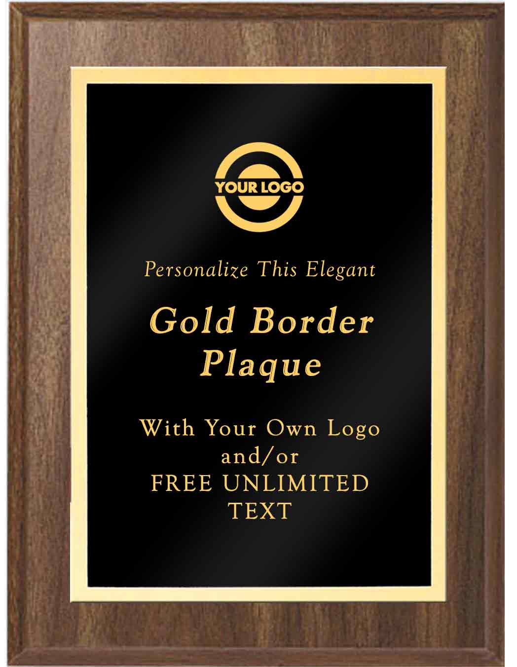 Laser Engraved Classic Gold Border Plaque - Image 2