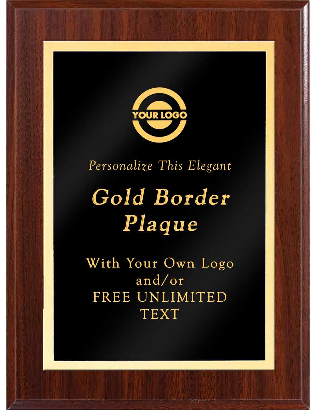 Laser Engraved Classic Gold Border Plaque - Image 3