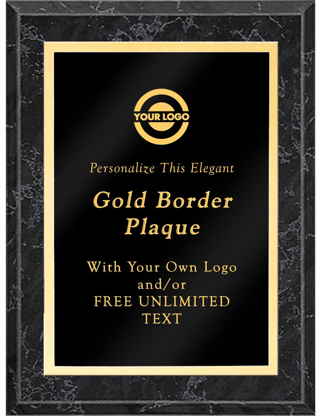 Laser Engraved Classic Gold Border Plaque - Image 5