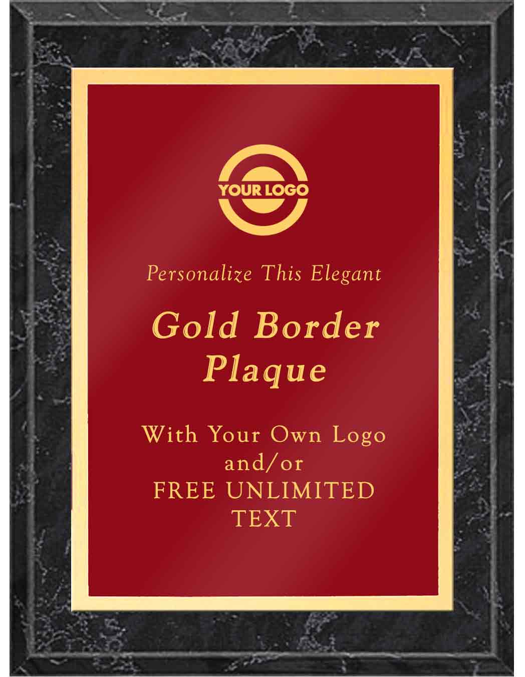Laser Engraved Classic Gold Border Plaque - Red - Image 5