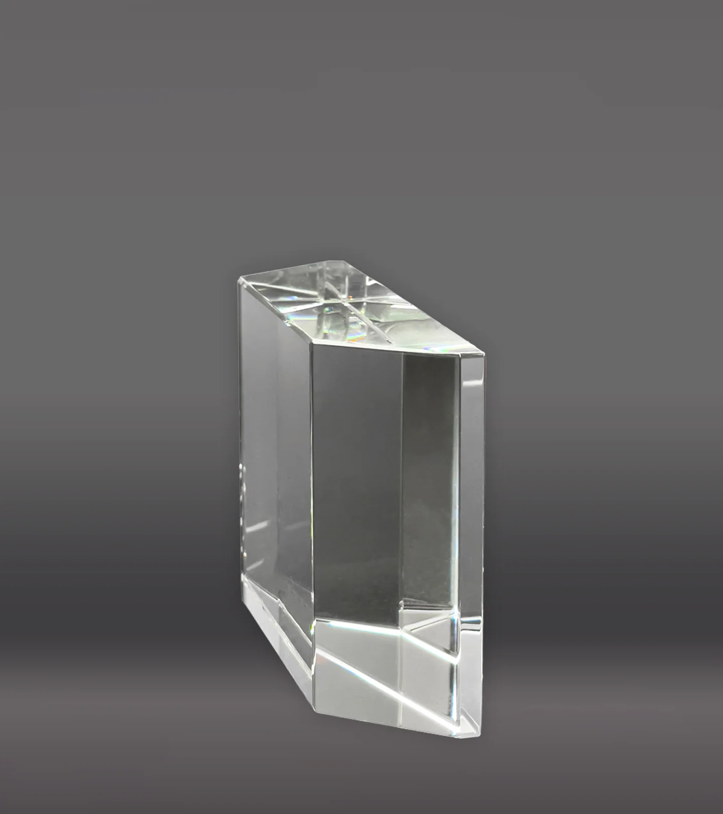 Clear Crystal Facet Block Award - Image 3