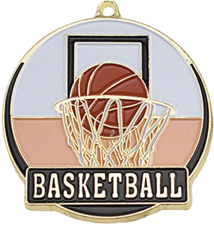 Color Fill Basketball Medal