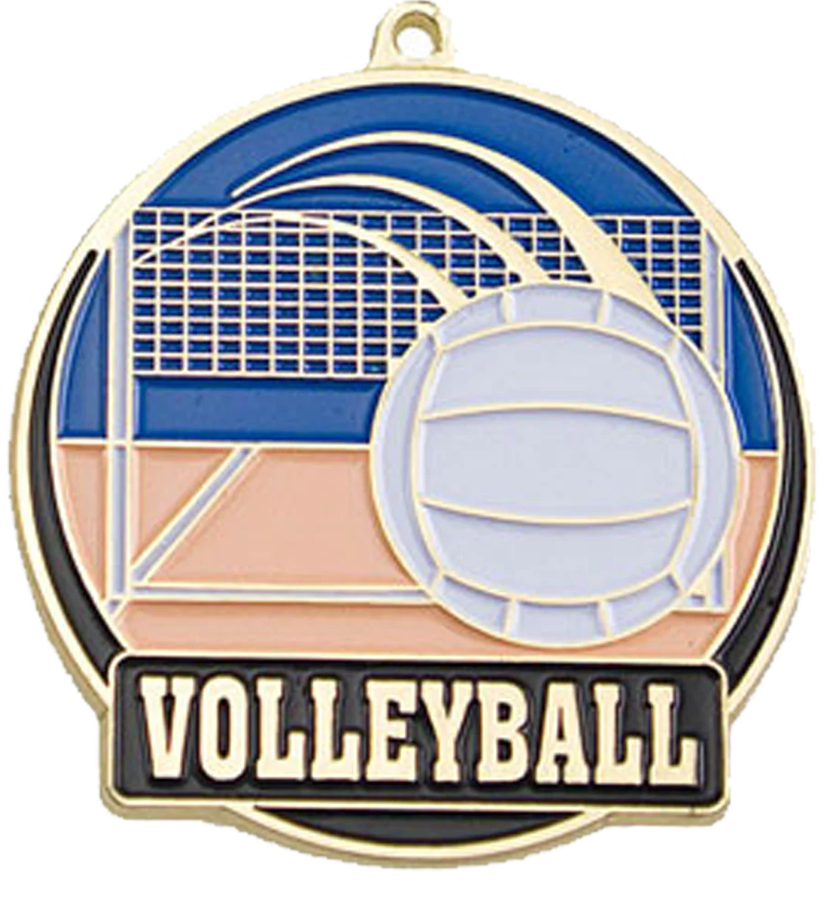 Color Fill Volleyball Medal