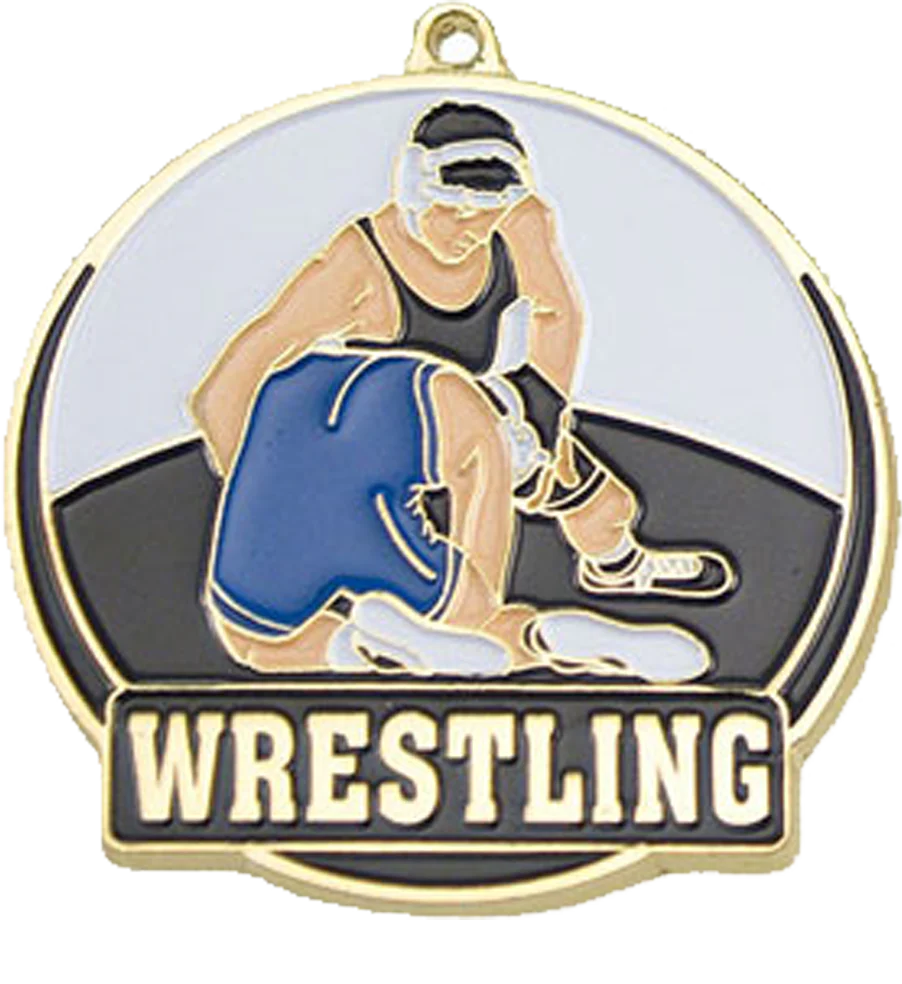 Color Fill Wrestling Medal