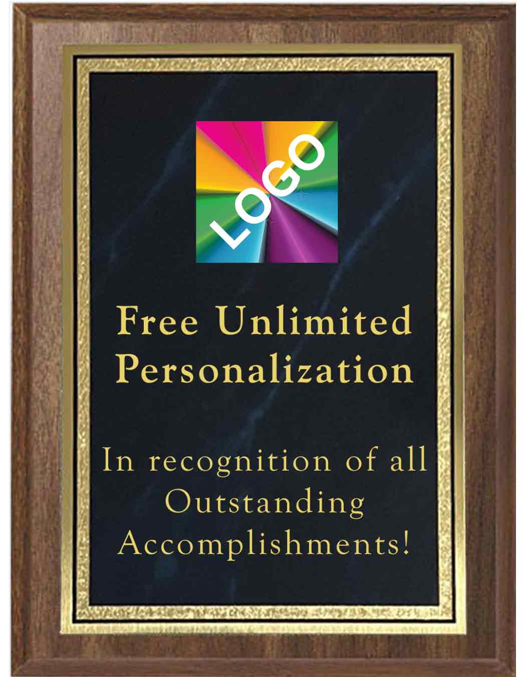 Color Printed Blue Double Border Mist Plaques - Image 2